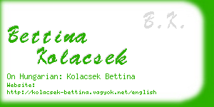 bettina kolacsek business card